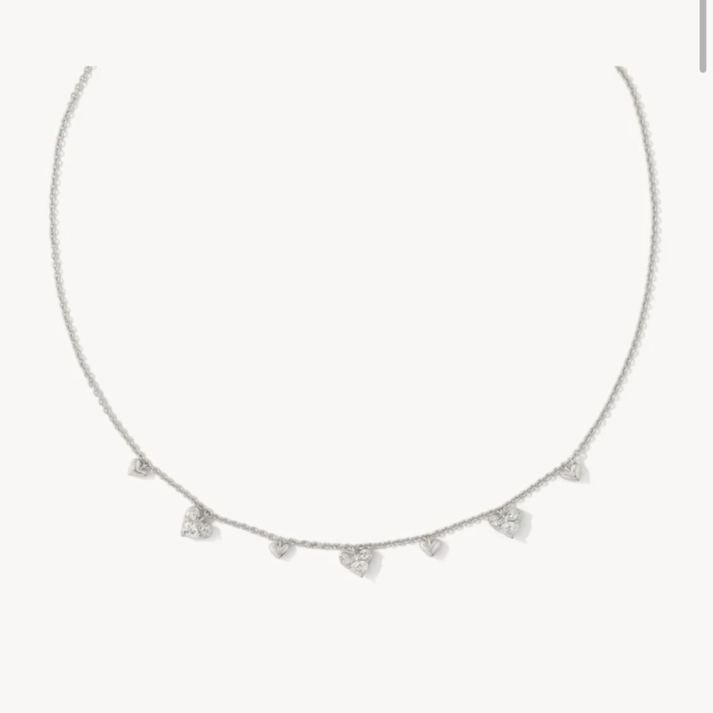 Kendra Scott Haven Silver Heart Crystal Choker